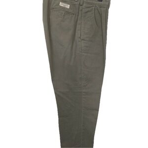 Ralph Lauren Men's Khaki Chinos Pleated Olive Green 35x32 “Andrew” Vintage